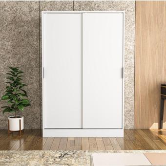 Tumblera Berceste Beyaz 2 Sürgü Kapaklı 8 Bölmeli Dolap Gardırop 120x48 cm