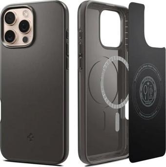 Spigen Thin Fit MagFit [Hard Shell] iPhone 16 Pro Max Kılıf iPhone 16 Pro Max Gunmetal