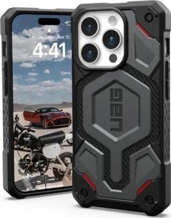 UAG MagSafe Monarch Pro iPhone 15 Pro Kılıfı Kevlar Silver