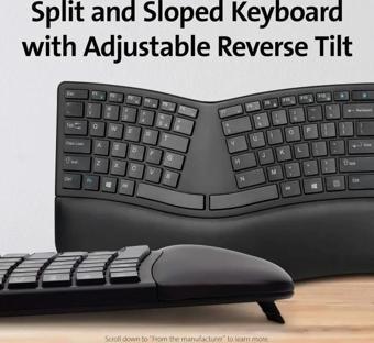 Kensington Pro Fit Ergonomik Kablosuz Klavye (K75406US) kablosuz klavye Black