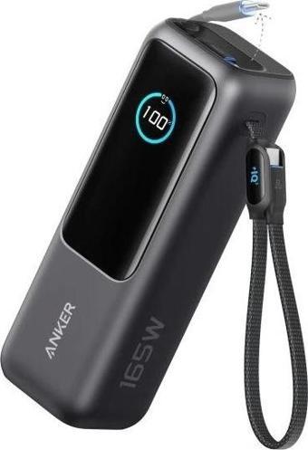 Anker Dizüstü Bilgisayar Power Bank (25K, 165W, Dahili ve Geri Çekilebilir Kablolar) - Siyah