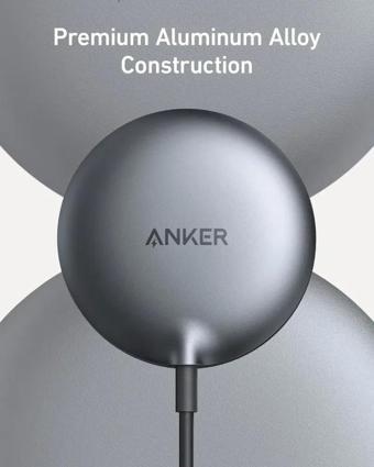 Anker MagGo Manyetik Kablosuz Şarj Cihazı (Pad) Black (No Charger Included)