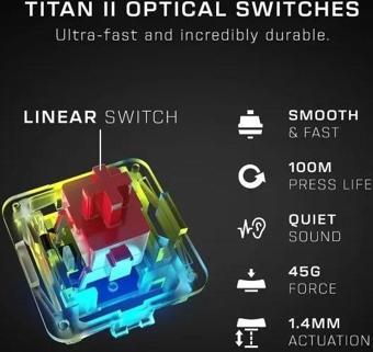 ROCCAT Vulcan II Max – Optik-Mekanik PC Oyun Klavyesi Siyah Vulcan II Max Tactile