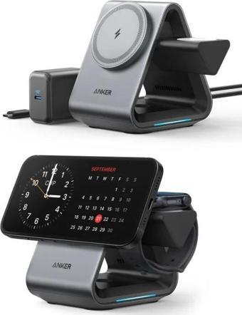 Anker MagSafe Şarj Standı 737 MagGo (3'ü 1 arada)