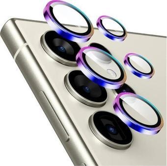 Sunix Samsung S25 Ultra İle Uyumlu Darbeye Dayanıklı Safir Kamera Lens Koruyucu Renkli