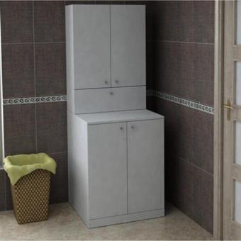 Bmdekor Çamaşır Makinesi Dolabı Poyraz Beyaz