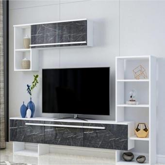 Bmdekor Tv Ünitesi Beyaz Mermer Desen