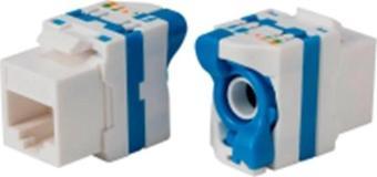 Uranıum Kj-uc6-18056db Cat6 Utp 180 Derece Çevirmeli Keystone Jack Mavi Renk