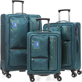 ÇÇS 600 Kumaş 3 Lü Valiz Set Petrol Mavi