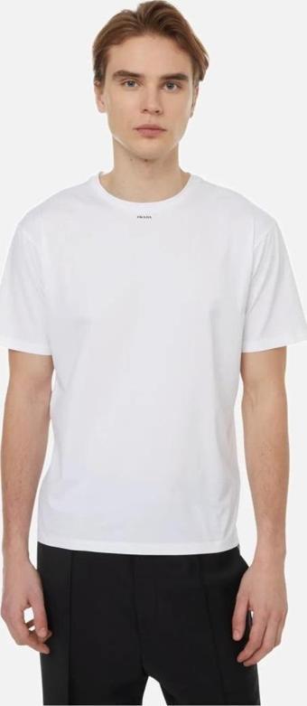 Prada T-Shirt With Brand Name Neck