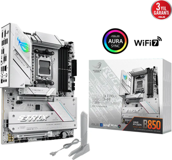 ASUS ROG STRIX B850-A GAMING WIFI, 4xDDR5, 4x M2, HDMI, DP, 2xType-C, Wi-Fi 7, Bluetooth v5.4, AMD Ryzen 9000 Serisi, AM
