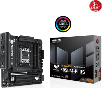 ASUS TUF GAMING B850M-PLUS, 4xDDR5, 3x M.2, HDMI, DP, Type-C, AMD Ryzen 9000 Serisi, AM5 Soket Anakart