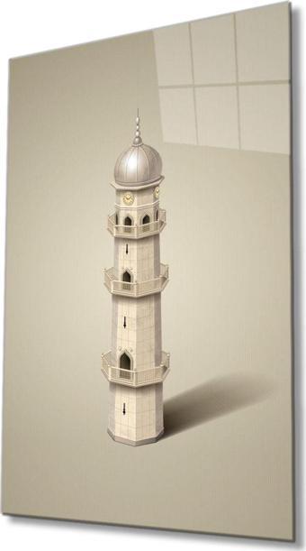 İdealizbiz Islami Minare Cam Tablo Ev Ve Ofis Duvar Dekoru Hediyelik Büyük Tablo Cam