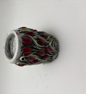 Lale Desenli Mumluk - Hediyelik kutusunda - Balmumu mum hediyeli