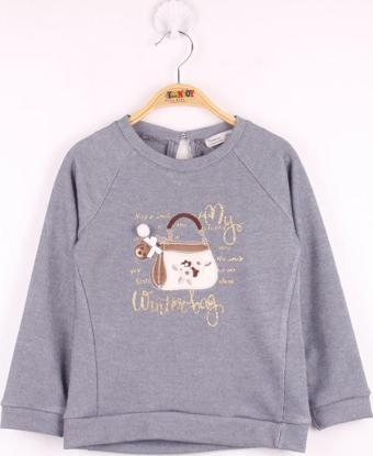 Toontoy Kız Çocuk Çanta Nakışlı Sweatshirt