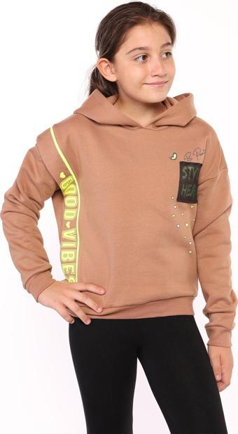 Toontoy Kız Çocuk İçi Pamuklu Baskılı Sweatshirt