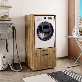 Roomart 2 Çekmeceli Çamaşır Ve Kurutma Makinesi Dolabı, Banyo Dolabı