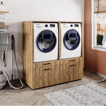 Roomart 4 Çekmeceli Çamaşır Ve Kurutma Makinesi Dolabı, Banyo Dolabı