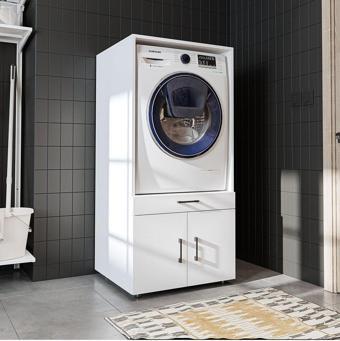 Roomart Tek Çekmeceli Ve Kapaklı Çamaşır Ve Kurutma Makinesi Dolabı, Banyo Dolabı