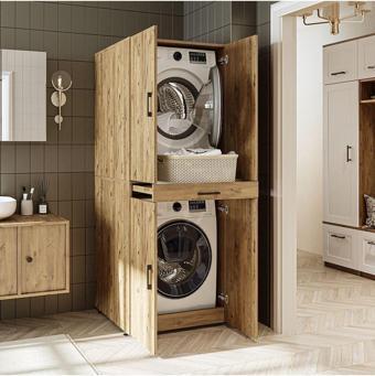 Roomart Banyo Dolabı Kapaklı Çamaşır Ve Kurutma Makinesi Dolabı 70X185 Cm