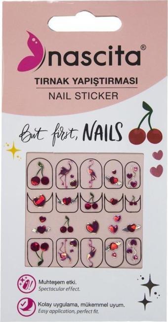 Nascita Kiraz Desenli Tırnak Stickerı - 30