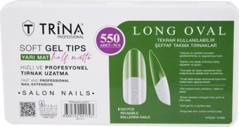 Trina Soft Jel Takma Tırnak - Long Oval  (Yarı Mat) 550' Li - 22