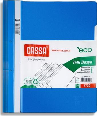 Cassa 7730 Eco Telli Dosya 50'li Paket Mavi