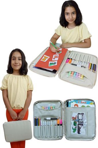 Wi-Fro Resim Çantası Kalemlikli Defter Boya Malzemeleri Aktivite Çantası Unisex Çok Amaçlı Çanta