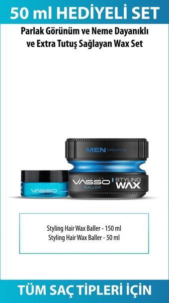 Vasso 24 Saat Tutuş Sağlayan Tüm Saç Tipleri Için Parlak Görünüm Veren Wax(Çanta Boy Hediyeli)-Baller