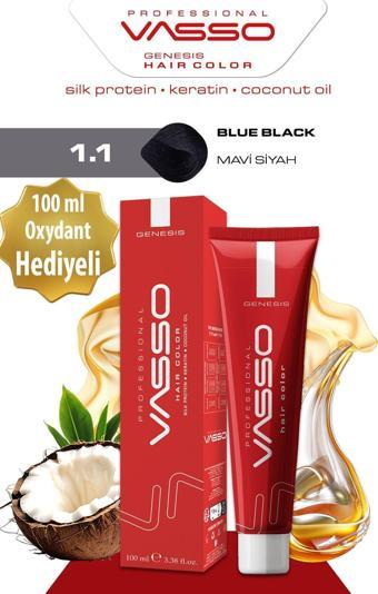 Vasso Kadın Saç Boyası 1.1 Mavi Siyah 100 Ml