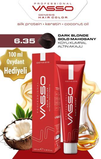 Vasso Kadın Saç Boyası 6.35 Koyu Kumral Altın Akaju 100 Ml