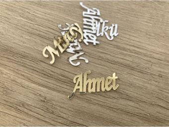 Gülüş Lazer Kesim 20 Adet Pleksi Küçük İsim Ebat 4X2 Cm