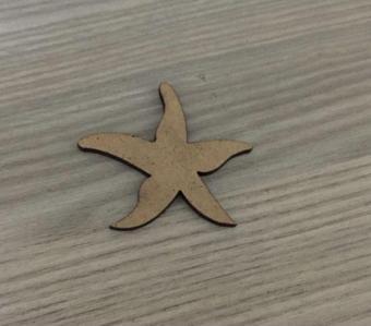 Gülüş Lazer Kesim 25 Adet 3 Cm Ebatlı Ham Ahşap Kesim Deniz Yıldızı Yazısızdır Boyanabilir