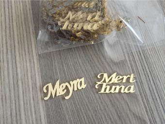 Gülüş Lazer Kesim 25 Adet 4X2 Cm Pleksi İsim Arkası Bantlıdır