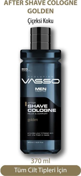 Vasso Tıraş Sonrası Ferahlatıcı Profesyonel Parfümlü Kolonya - Men Golden 370 Ml