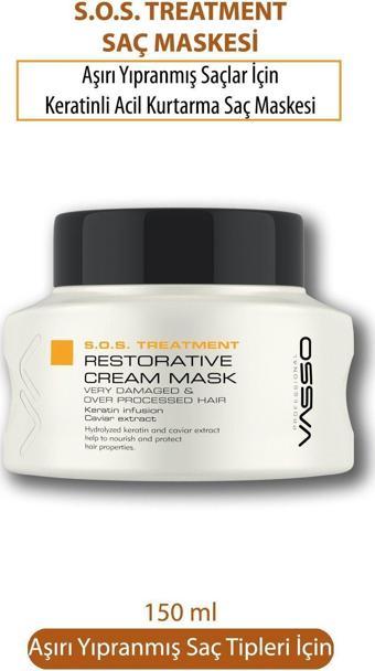 Vasso S.O.S Treatment Restorative Cream Yıpranmış Saç Maskesi 150Ml