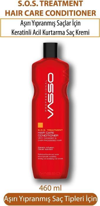 Vasso Yıpranmış Saçlar Için Keratinli Acil Kurtarma Saç Kremi Conditioner 460 Ml