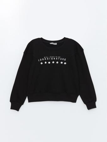 Kız Çocuk Papatya Taşlı Sweatshirt