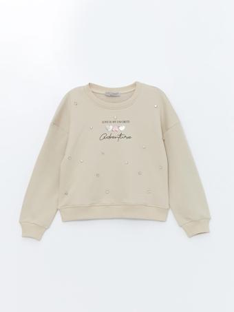 Kız Çocuk Taş Detaylı Sweatshirt