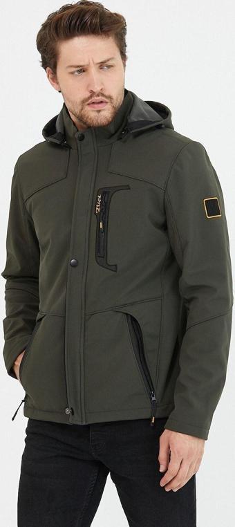 Mero Life Erkek Haki Kapüşonlu Su Ve Rüzgar Geçirmez Softshell Mont