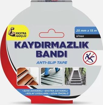 Suya Dayanıklı Yapışkanlı Kaydırmazlık Bantı 25mm x 15 m