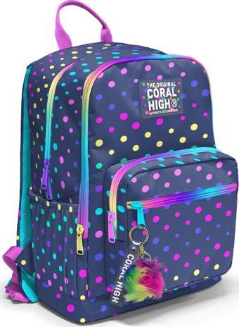 Coral High Lacivert Renkli Puantiyeli Okul Sırt Çantası 23672
