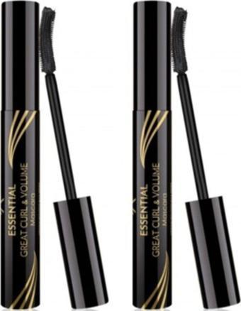 Golden Rose Kıvrım & Hacim Etkili Siyah Maskara - Essential Great Curl & Volume Mascara X 2 Adet