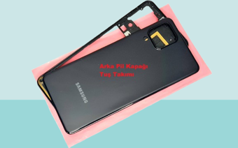Samsung Galaxy A22 A225 4G Uyumlu FULL KASA Arka Kapak Batarya Kapağı - SİYAH
