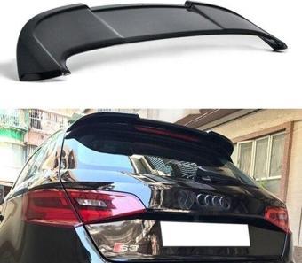 Audi A3 Uyumlu Hatchback Boyalı Spoiler Parlak Siyah