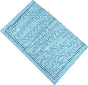 Monogram Desenli Polyester Twill Eşarp 0081 V4