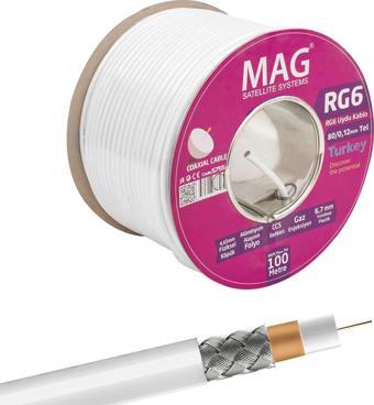 MAG RG6/U6 1.02 MM 80 TEL CCS MAKARALI YERLİ ÜRETİM ANTEN KABLOSU (100 METRE)