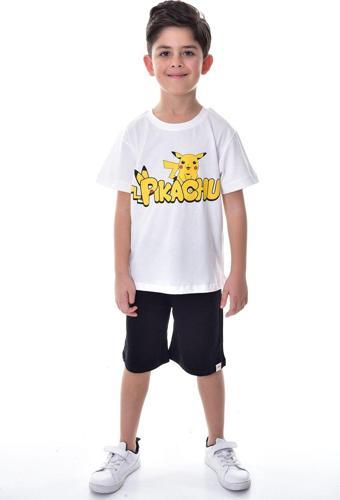 Pikachu Baskılı 2'li Şort - T-Shirt Çocuk Takım