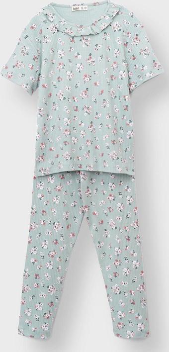 Flowering Kısa Kollu Çiçek Desenli Kız Çocuk Pijama Takımı