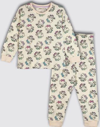 Hello Kitty Desenli %100 Pamuk Kız Çocuk Pijama Takımı